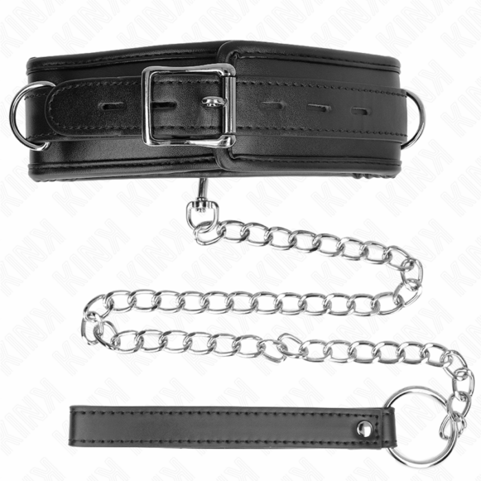 KINK - COLLAR CON CORREA ESPONJA IMITACIÓN CUERO MODELO 3 AJUSTABLE 37-54 CM X 3 CM - CandyHot - Foto 4