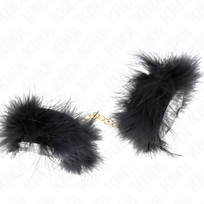 KINK - ESPOSAS DE PLUMAS NEGRO CON CADENA DORADA MODELO 2 - CandyHot - Foto 4