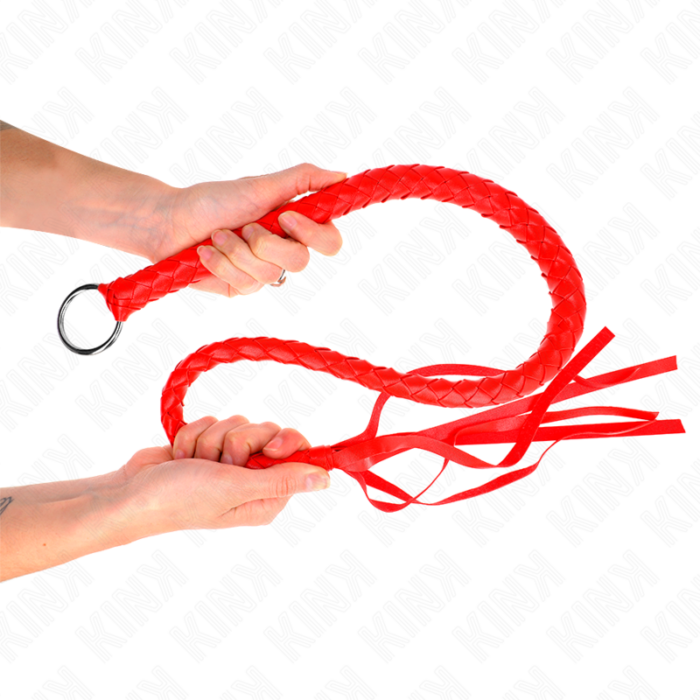 KINK - LÁTIGO DE SERPIENTE CON ANILLO DE MANO ROJO 65 CM - CandyHot - Foto 3
