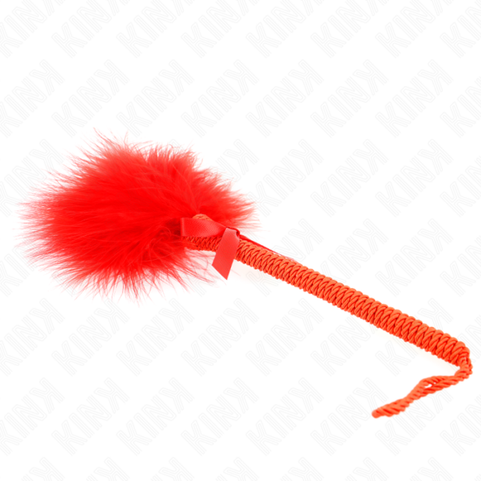 KINK - MASAJEADOR DE CUERDA DE NAILON CON PLUMAS PARA COSQUILLAS Y LAZO ROJO 25 CM - CandyHot - Foto 3