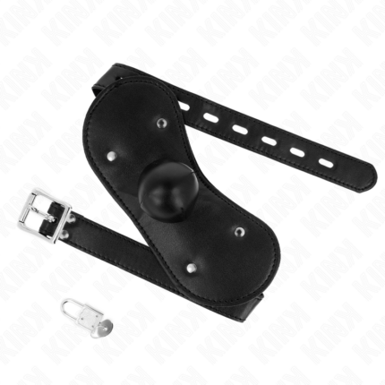 KINK - MÁSCARA BUCAL MORDAZA DE BOLA CON CERRADURA AJUSTABLE 42-60 CM - CandyHot - Foto 2