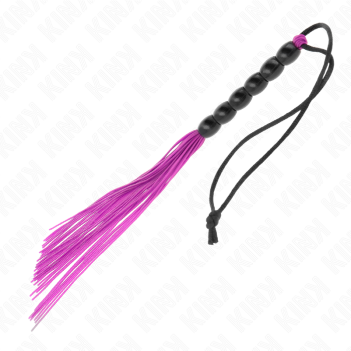 KINK - MINI LÁTIGO DE SILICONA CON AGARRE 6 BOLAS MORADO 26 CM - CandyHot - Foto 2