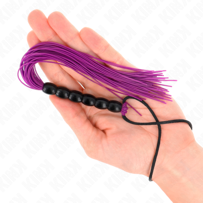 KINK - MINI LÁTIGO DE SILICONA CON AGARRE 6 BOLAS MORADO 26 CM - CandyHot - Foto 3