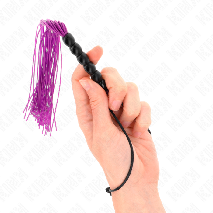KINK - MINI LÁTIGO DE SILICONA CON AGARRE 6 BOLAS MORADO 26 CM - CandyHot - Foto 4