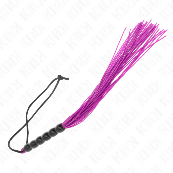 KINK - MINI LÁTIGO DE SILICONA CON AGARRE 6 BOLAS MORADO 26 CM - CandyHot - Foto 5