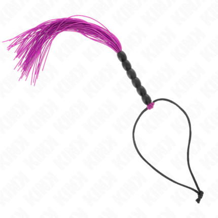 KINK - MINI LÁTIGO DE SILICONA CON AGARRE 6 BOLAS MORADO 26 CM - CandyHot - Foto 1