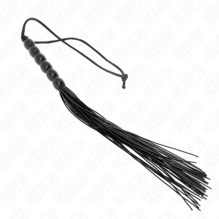 KINK - MINI LÁTIGO DE SILICONA CON AGARRE 6 BOLAS NEGRO 26 CM - CandyHot - Foto 2