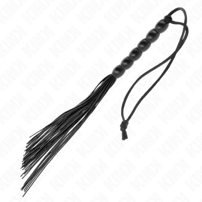 KINK - MINI LÁTIGO DE SILICONA CON AGARRE 6 BOLAS NEGRO 26 CM - CandyHot - Foto 5