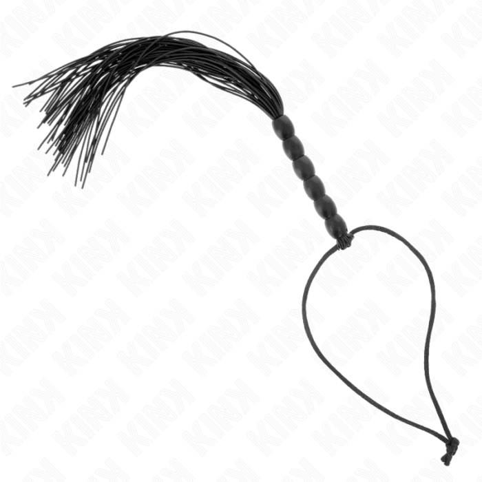 KINK - MINI LÁTIGO DE SILICONA CON AGARRE 6 BOLAS NEGRO 26 CM - CandyHot - Foto 1