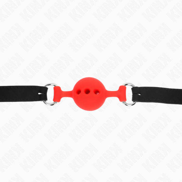 KINK - MORDAZA 55 x 2 CM DE BOLA 4 CM DE SILICONA COMPLETA TALLA S ROJO AJUSTABLE 35-51 CM - CandyHot - Foto 5