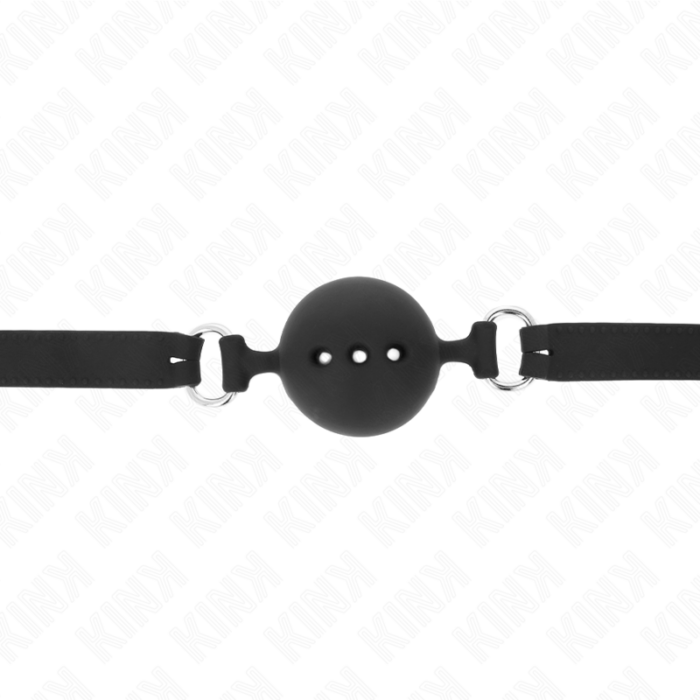 KINK - MORDAZA 55 x 2 CM DE BOLA 4.5 CM DE SILICONA COMPLETA TALLA M NEGRO AJUSTABLE 35-51 CM - CandyHot - Foto 4