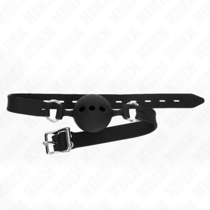 KINK - MORDAZA 55 x 2 CM DE BOLA 5 CM DE SILICONA COMPLETA TALLA L NEGRO AJUSTABLE 35-51 CM - CandyHot - Foto 2