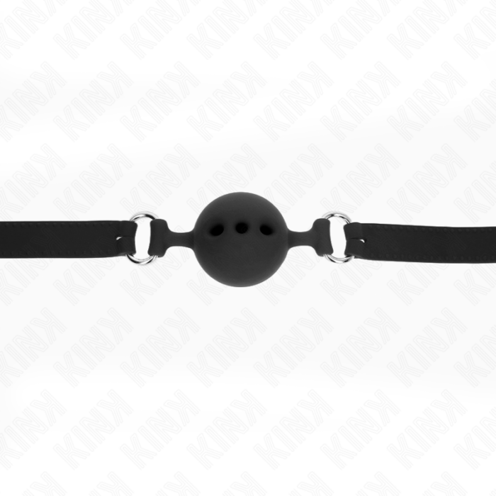 KINK - MORDAZA 55 x 2 CM DE BOLA 5 CM DE SILICONA COMPLETA TALLA L NEGRO AJUSTABLE 35-51 CM - CandyHot - Foto 4