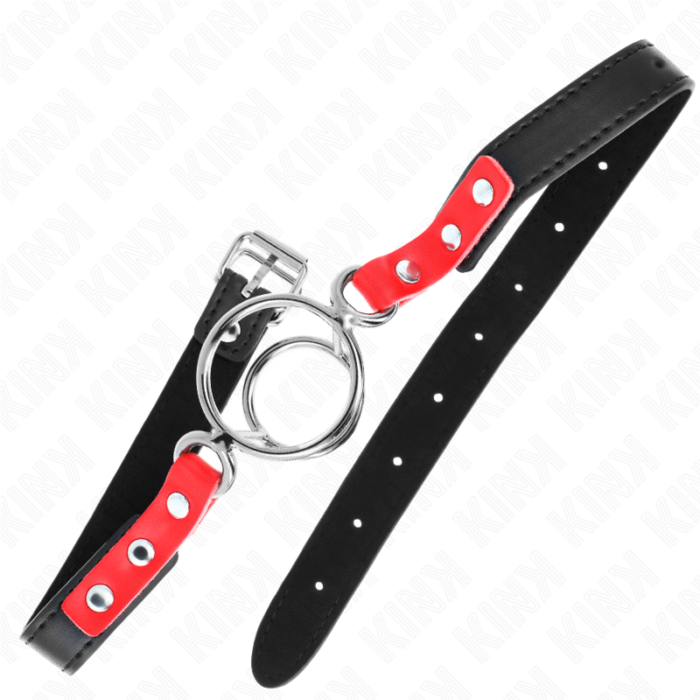 KINK - MORDAZA CON MÚLTIPLES JUNTAS TÓRICAS 4 / 4.8 CM ROJO AJUSTABLE 38 X 56 CM - CandyHot - Foto 2