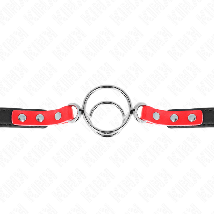 KINK - MORDAZA CON MÚLTIPLES JUNTAS TÓRICAS 4 / 4.8 CM ROJO AJUSTABLE 38 X 56 CM - CandyHot - Foto 4