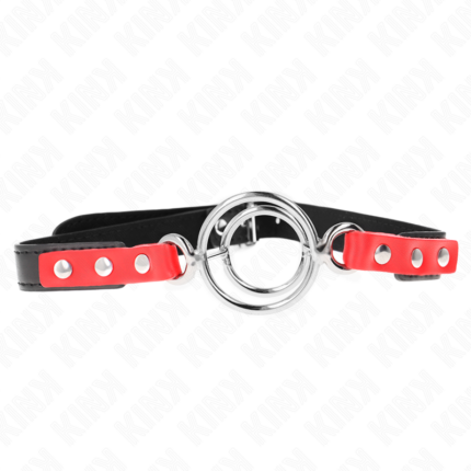 KINK - MORDAZA CON MÚLTIPLES JUNTAS TÓRICAS 4 / 4.8 CM ROJO AJUSTABLE 38 X 56 CM - CandyHot - Foto 1
