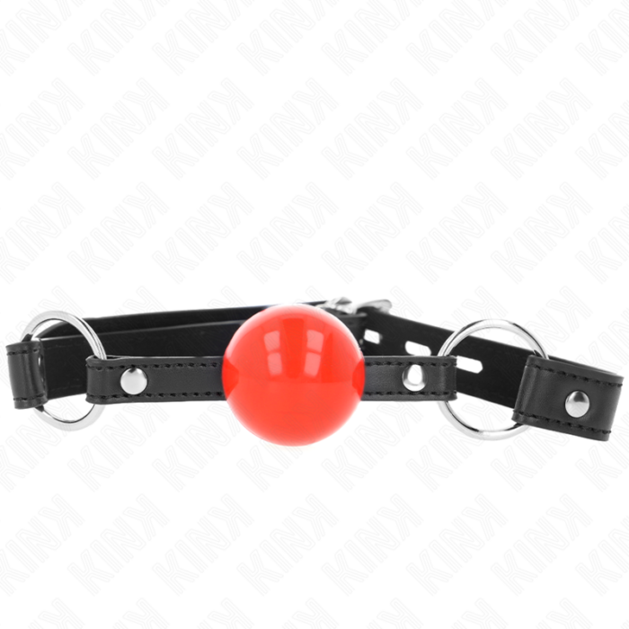KINK - MORDAZA DE BOLA 4 CM CON CANDADO BOLA ROJA CORREA NEGRA 60 x 2 CM - CandyHot - Foto 3
