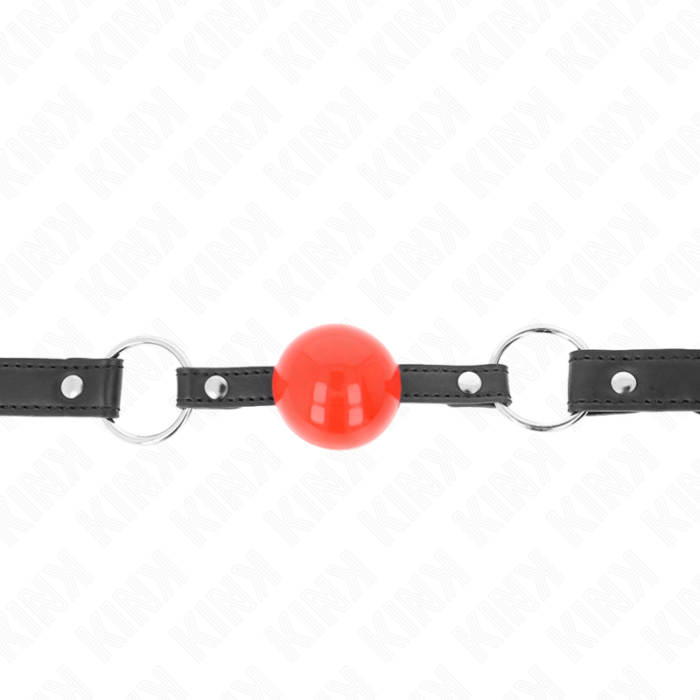 KINK - MORDAZA DE BOLA 4 CM CON CANDADO BOLA ROJA CORREA NEGRA 60 x 2 CM - CandyHot - Foto 1