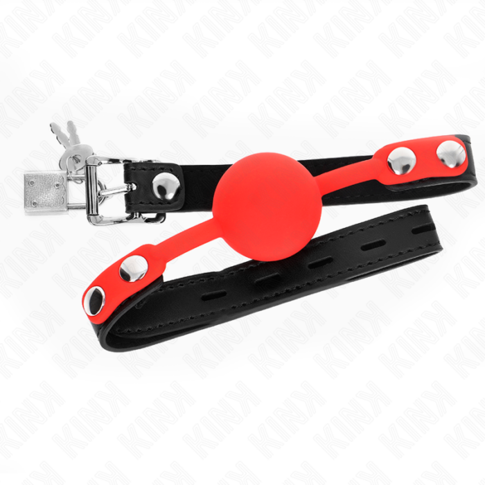 KINK - MORDAZA DE BOLA 4 CM DE SILICONA CON CANDADO 60 x 2 CM - CandyHot - Foto 1