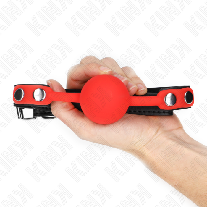 KINK - MORDAZA DE BOLA 4 CM DE SILICONA ROJA 60 x 2 CM - CandyHot - Foto 4