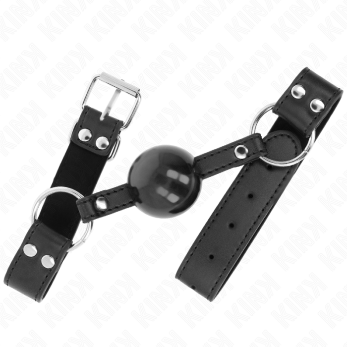 KINK - MORDAZA DE BOLA 4 CM SUAVE Y SÓLIDA CON CORREA DE POLIPIEL 62 x 2.5 CM AJUSTABLE 42-58 CM - CandyHot - Foto 2