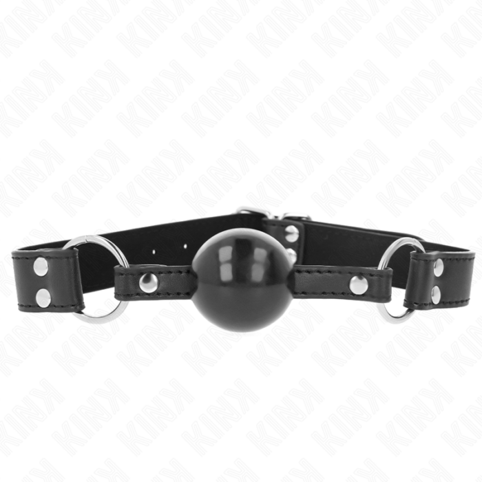 KINK - MORDAZA DE BOLA 4 CM SUAVE Y SÓLIDA CON CORREA DE POLIPIEL 62 x 2.5 CM AJUSTABLE 42-58 CM - CandyHot - Foto 1
