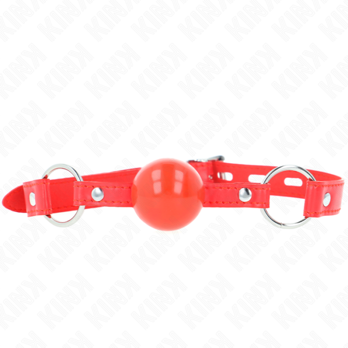 KINK - MORDAZA DE BOLA 4 CM TPE CON CANDADO ROJO 60 x 2 CM - CandyHot - Foto 1