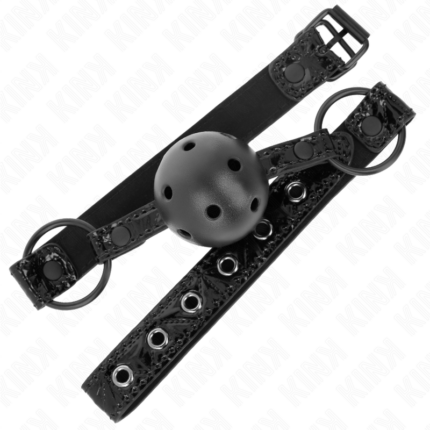 KINK - MORDAZA DE BOLA 4.5 CM CON PATRÓN DE DIAMANTE MODELO 3 64.5 CM AJUSTABLE 42- 60 CM - CandyHot - Foto 2