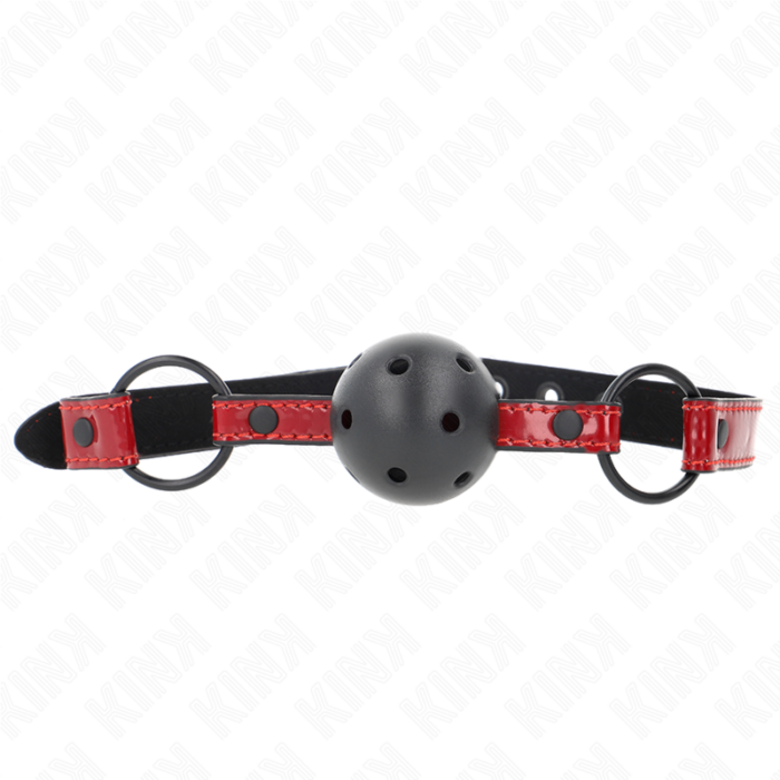 KINK - MORDAZA DE BOLA 4.5 CM DE POLIPIEL BRILLANTE 63.5 X 2 CM AJUSTABLE 41 X 59 CM - CandyHot - Foto 1