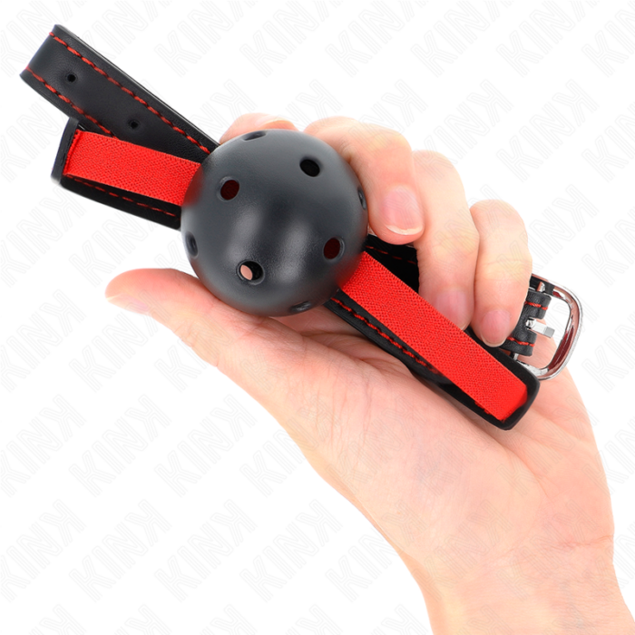 KINK - MORDAZA DE BOLA 4.5 CM DURA HUECA CON CINTURÓN ELÁSTICO 56 x 1.5 CM - CandyHot - Foto 4