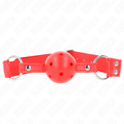 KINK - MORDAZA DE BOLA 4.5 CM DURA HUECA ROJO COMPLETA 62 x 2 CM - CandyHot - Foto 1