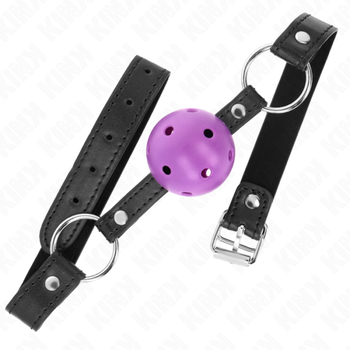 KINK - MORDAZA DE BOLA 4.5 CM MORADO DURA HUECA 63.5 X 2 CM - CandyHot - Foto 2