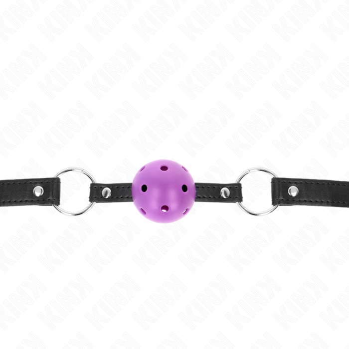 KINK - MORDAZA DE BOLA 4.5 CM MORADO DURA HUECA 63.5 X 2 CM - CandyHot - Foto 3