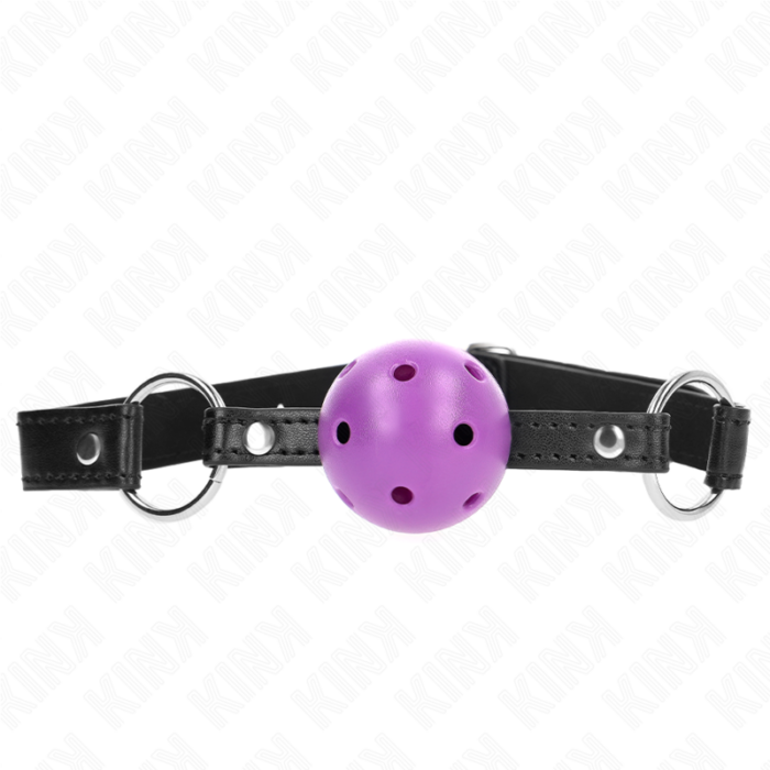 KINK - MORDAZA DE BOLA 4.5 CM MORADO DURA HUECA 63.5 X 2 CM - CandyHot - Foto 1