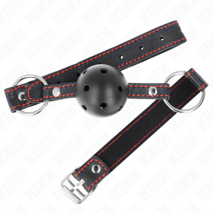 KINK - MORDAZA DE BOLA 4.5 CM NEGRA DURA HUECA MODELO 2 65 x 2.5 CM - CandyHot - Foto 2