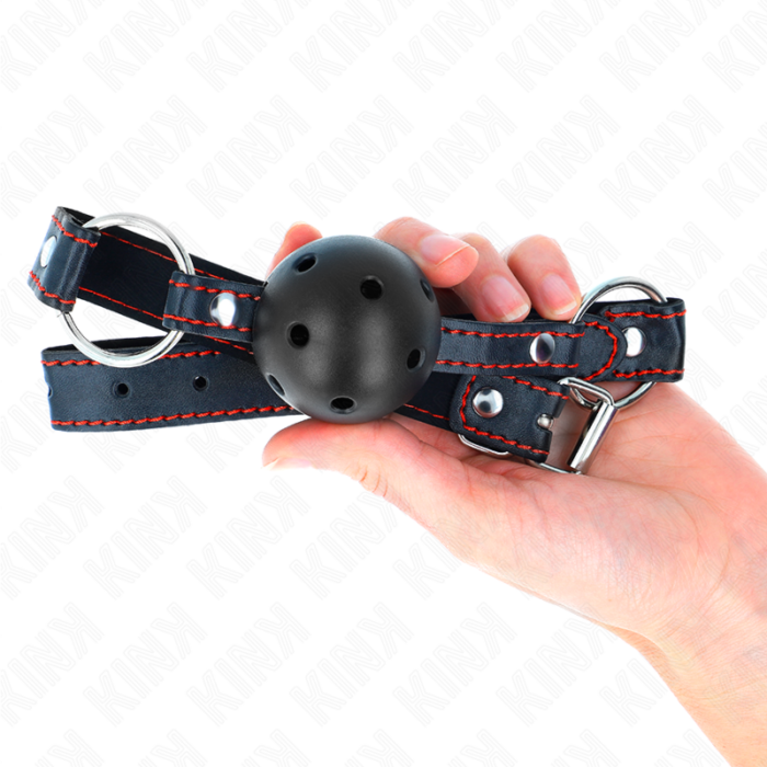 KINK - MORDAZA DE BOLA 4.5 CM NEGRA DURA HUECA MODELO 2 65 x 2.5 CM - CandyHot - Foto 3