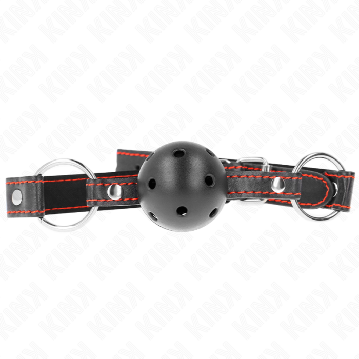 KINK - MORDAZA DE BOLA 4.5 CM NEGRA DURA HUECA MODELO 2 65 x 2.5 CM - CandyHot - Foto 1
