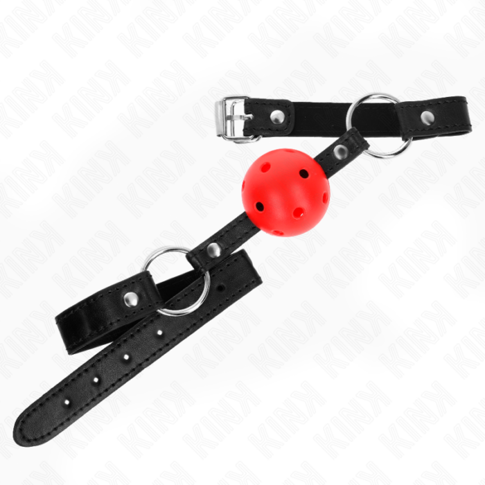 KINK - MORDAZA DE BOLA 4.5 CM ROJA DURA HUECA MODELO 1 63.5 X 2 CM - CandyHot - Foto 2