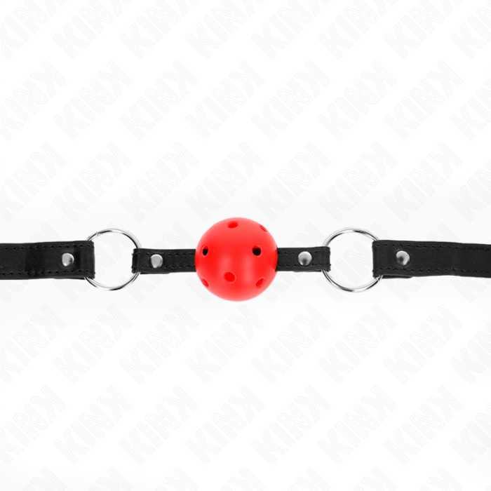 KINK - MORDAZA DE BOLA 4.5 CM ROJA DURA HUECA MODELO 1 63.5 X 2 CM - CandyHot - Foto 4