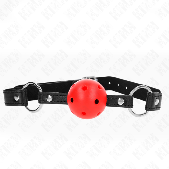 KINK - MORDAZA DE BOLA 4.5 CM ROJA DURA HUECA MODELO 1 63.5 X 2 CM - CandyHot - Foto 1