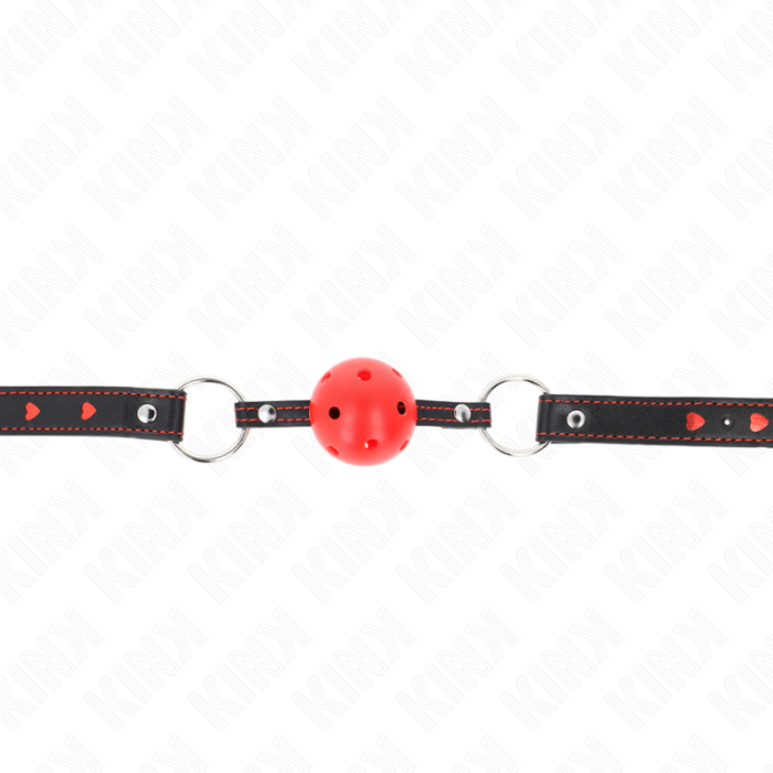 KINK - MORDAZA DE BOLA 4.5 CM ROJA DURA HUECA MODELO 2 65 x 2.5 CM - CandyHot - Foto 3