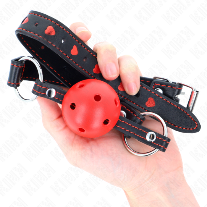 KINK - MORDAZA DE BOLA 4.5 CM ROJA DURA HUECA MODELO 2 65 x 2.5 CM - CandyHot - Foto 4