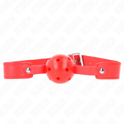 KINK - MORDAZA DE BOLA 4.5 CM TRANSPIRABLE ROJO 65 x 2.5 CM - CandyHot - Foto 1