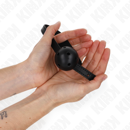 KINK - MORDAZA DE BOLA 4.5 CM TRANSPIRABLE SIMPLICITY NEGRO 62 x 1.5 CM - CandyHot - Foto 2
