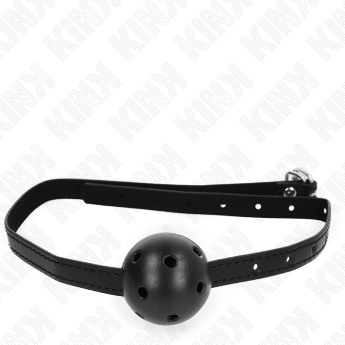 KINK - MORDAZA DE BOLA 4.5 CM TRANSPIRABLE SIMPLICITY NEGRO 62 x 1.5 CM - CandyHot - Foto 3