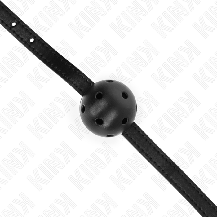 KINK - MORDAZA DE BOLA 4.5 CM TRANSPIRABLE SIMPLICITY NEGRO 62 x 1.5 CM - CandyHot - Foto 4