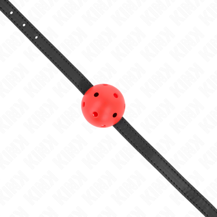 KINK - MORDAZA DE BOLA 4.5 CM TRANSPIRABLE SIMPLICITY ROJO 62 x 1.5 CM - CandyHot - Foto 4