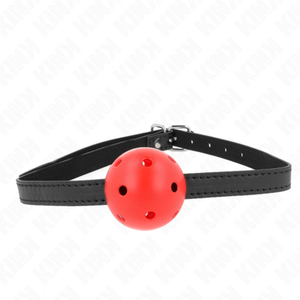 KINK - MORDAZA DE BOLA 4.5 CM TRANSPIRABLE SIMPLICITY ROJO 62 x 1.5 CM - CandyHot - Foto 1