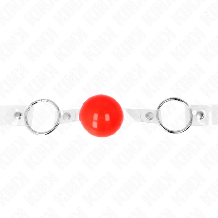 KINK - MORDAZA DE BOLA ROJA DE PVC TRANSPARENTE AJUSTABLE - CandyHot - Foto 4
