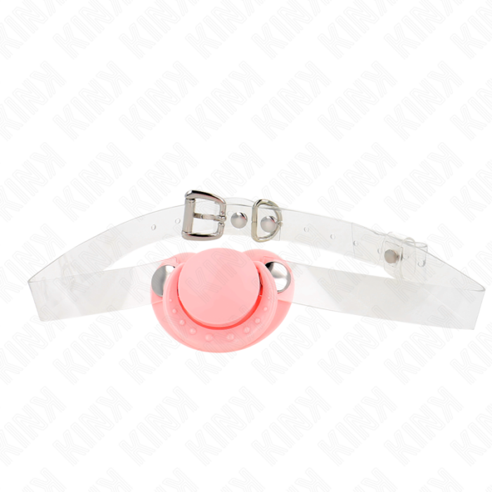 KINK - MORDAZA FORMA CHUPETE 5.5 x 4 CM ROSA AJUSTABLE 43-60 CM - CandyHot - Foto 1